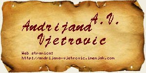 Andrijana Vjetrović vizit kartica